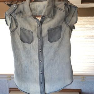 denim & lace top by Poetry